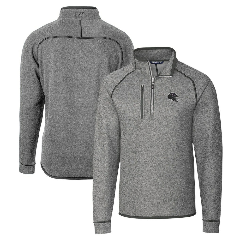 Cutter & Buck Helmet Mainsail Sweater-Knit Half-Zip Pullover Jacket - Baltimore Ravens Pullover