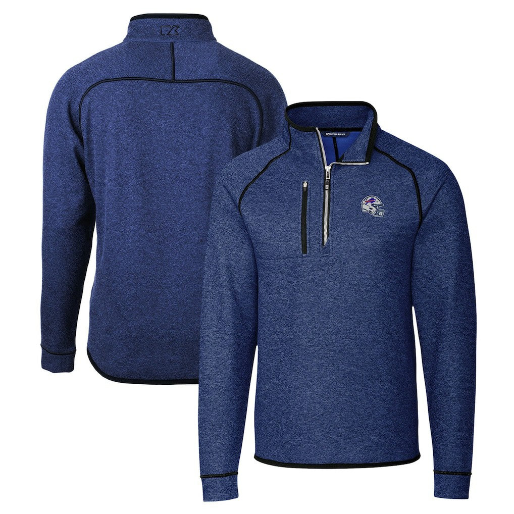 Cutter & Buck Helmet Mainsail Sweater-Knit Half-Zip Pullover Jacket - Buffalo Bills Pullover