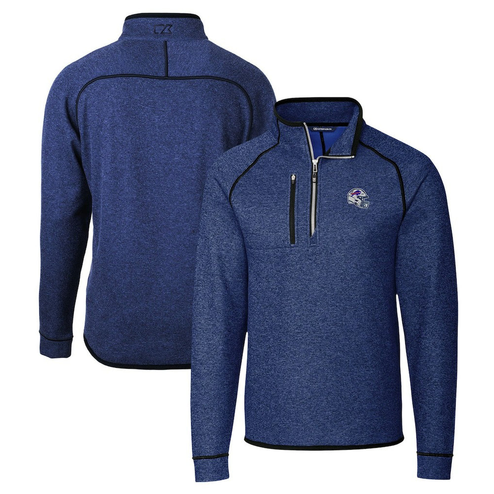 Cutter & Buck Helmet Mainsail Sweater-Knit Half-Zip Pullover Jacket - Buffalo Bills Pullover