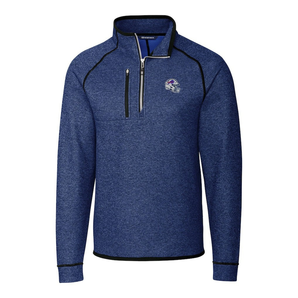 Cutter & Buck Helmet Mainsail Sweater-Knit Half-Zip Pullover Jacket - Buffalo Bills Pullover