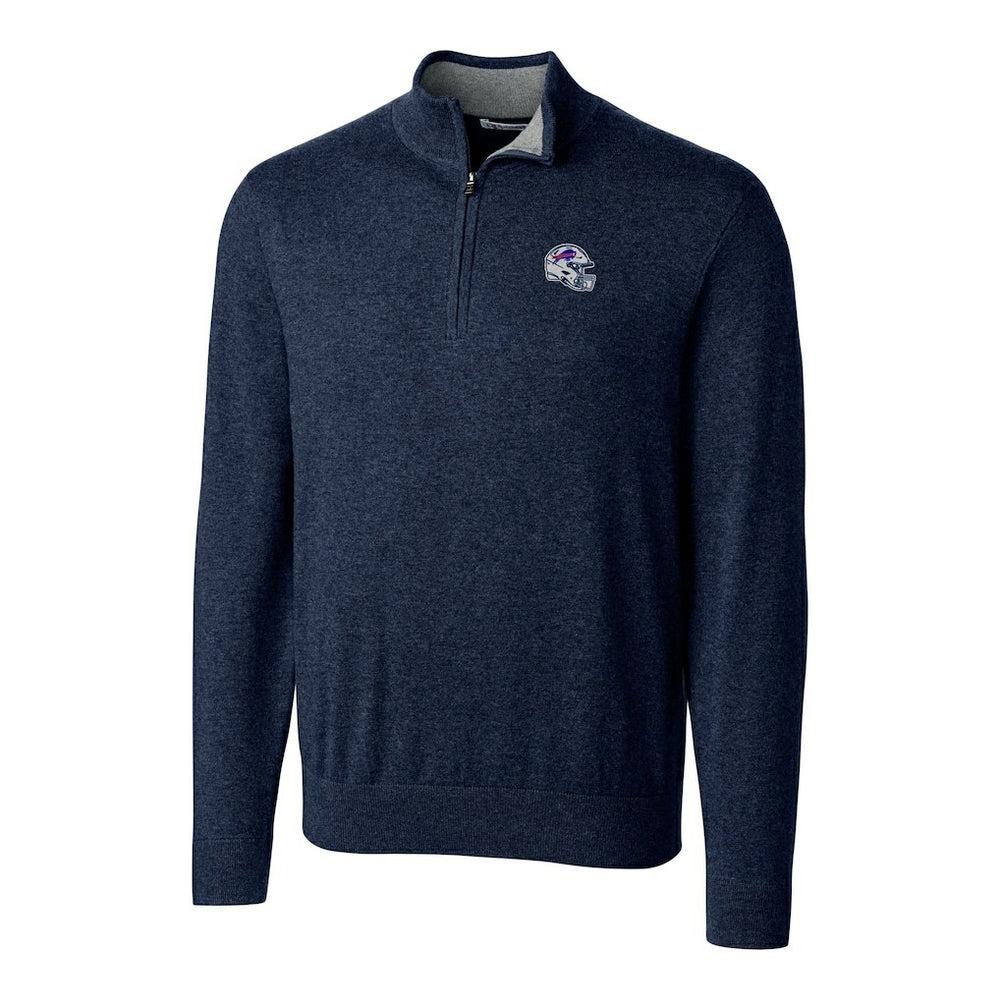 Cutter & Buck Helmet Lakemont Tri-Blend Quarter-Zip Pullover Sweater - Buffalo Bills Pullover