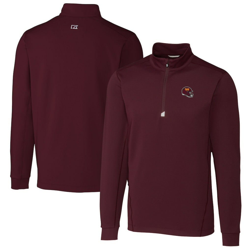 Cutter & Buck Helmet Traverse Stretch Quarter-Zip Pullover Top - Washington Commanders Pullover