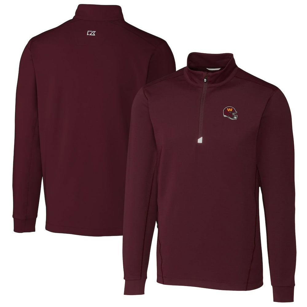 Cutter & Buck Helmet Traverse Stretch Quarter-Zip Pullover Top - Washington Commanders Pullover