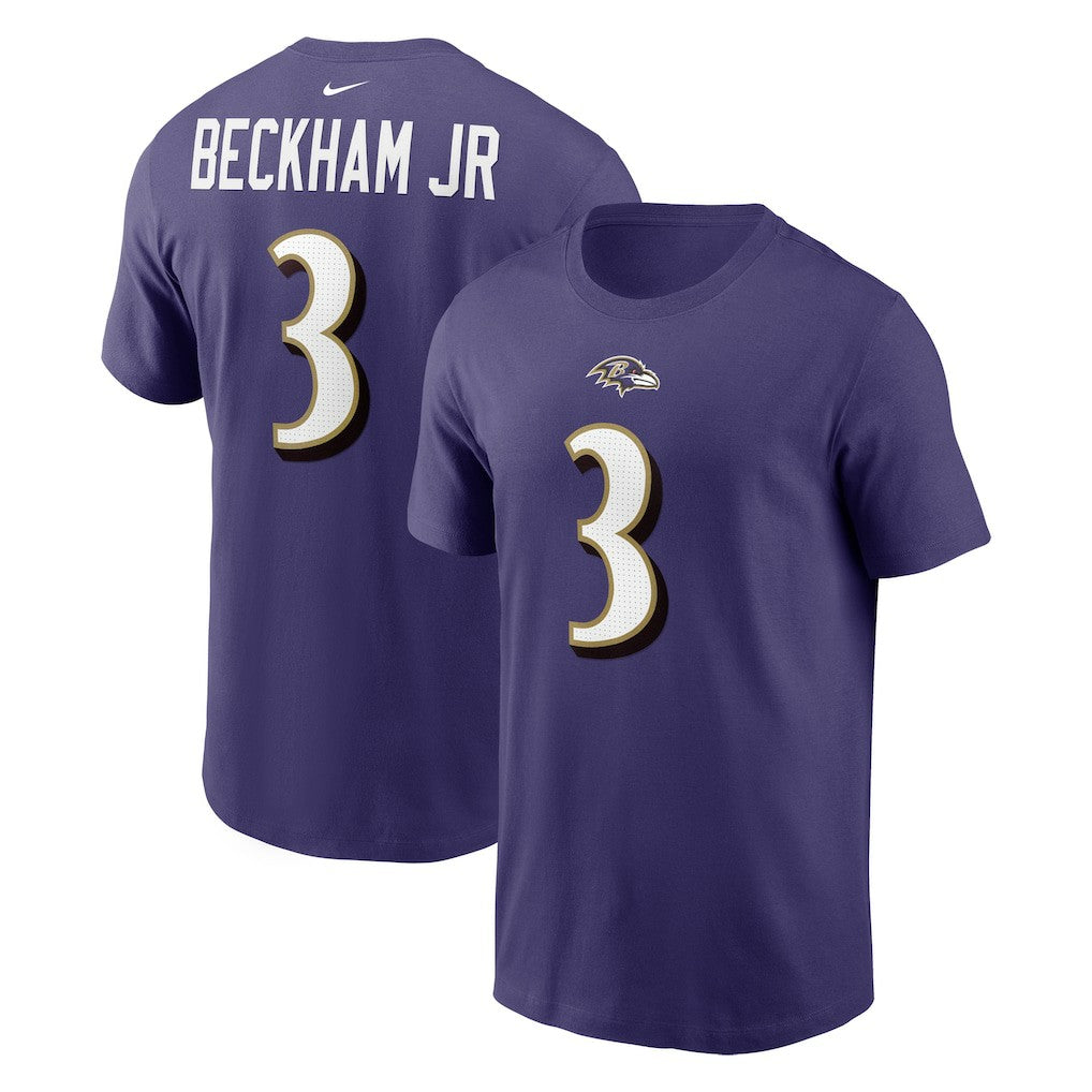 Odell Beckham Jr.  Player Name & Number T-Shirt - Baltimore Ravens T-shirts
