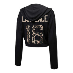 Trevor Lawrence  Majestic Threads Women's Leopard Player Name & Number Long Sleeve Cropped Hoodie - Jacksonville Jaguars Hoodies