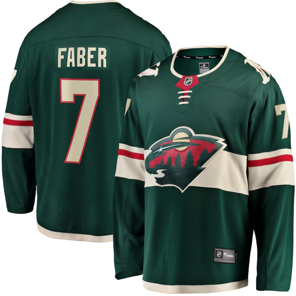 NHL Brock Faber Minnesota Wild Fanatics Home Breakaway Player Jersey