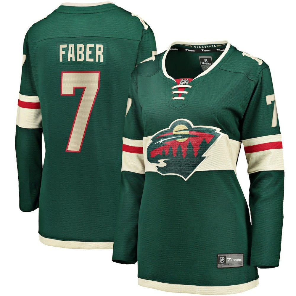 NHL Brock Faber Minnesota Wild Fanatics Women's Home Breakaway Player Jersey