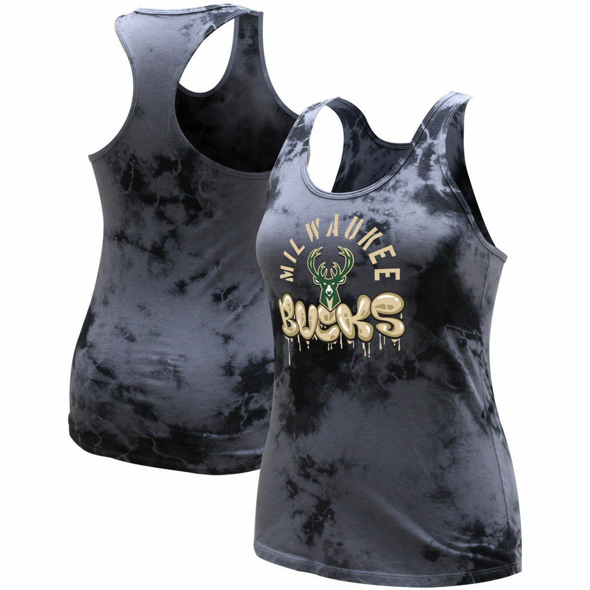 Milwaukee Bucks Stadium Essentials Women's Street Art Dark Crystal Washed Tank Top