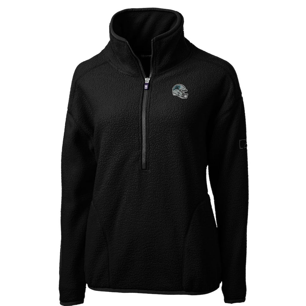 Cutter & Buck Women's Helmet Logo Cascade Eco Sherpa Fleece Half-Zip Pullover Jacket - Carolina Panthers Pullover