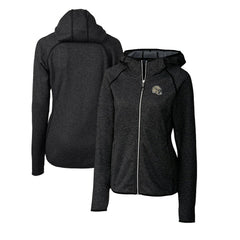 Cutter & Buck Women's Helmet Logo Mainsail Sweater-Knit Full-Zip Hoodie - New Orleans Saints Hoodies