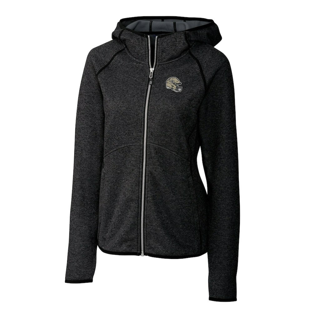 Cutter & Buck Women's Helmet Logo Mainsail Sweater-Knit Full-Zip Hoodie - New Orleans Saints Hoodies