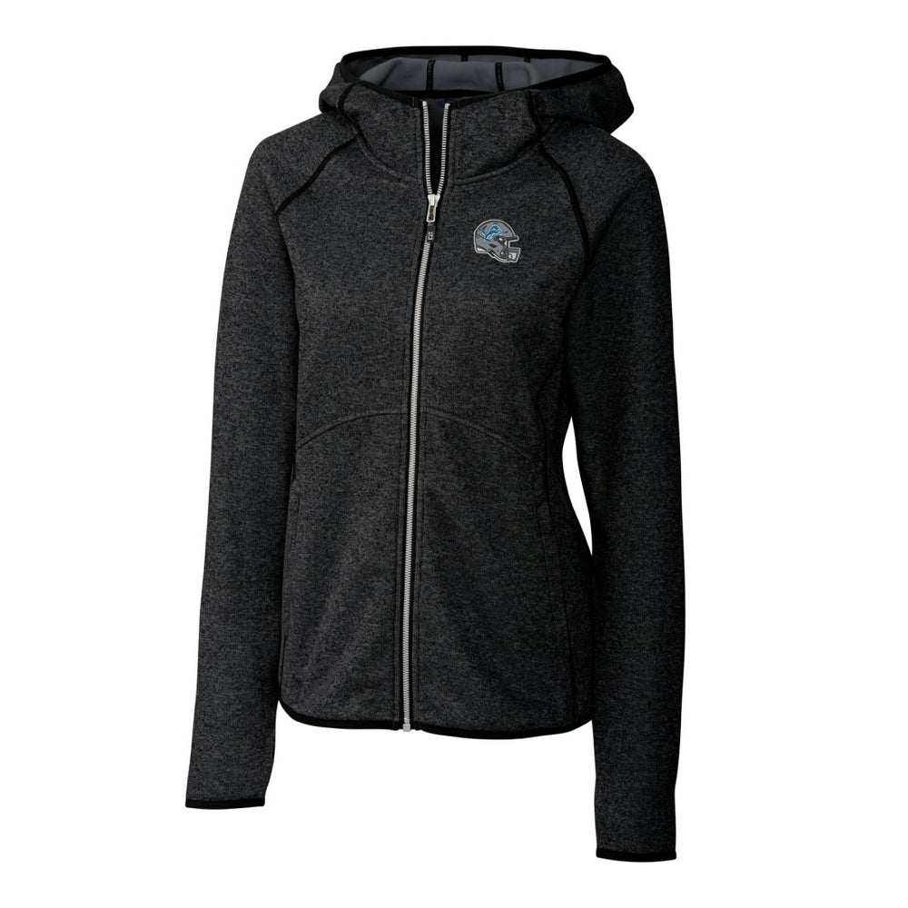 Cutter & Buck Women's Helmet Logo Mainsail Sweater-Knit Full-Zip Hoodie - Detroit Lions Hoodies