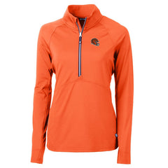 Cutter & Buck Women's Helmet Logo Adapt Eco Knit Stretch Recycled Half-Zip Pullover Top - Cincinnati Bengals Pullover