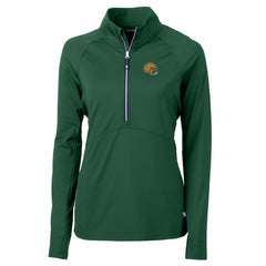 Cutter & Buck Women's Helmet Logo Adapt Eco Knit Stretch Recycled Half-Zip Pullover Top - Green Bay Packers Pullover