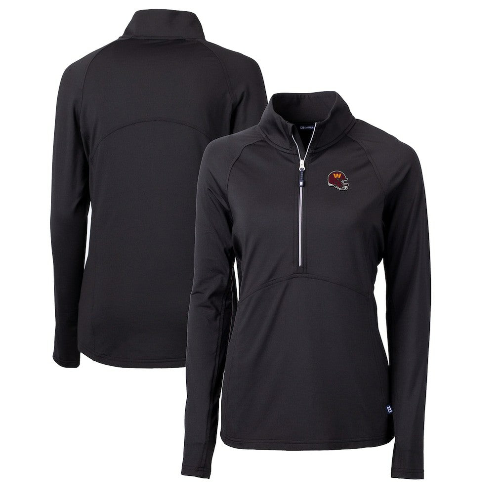 Cutter & Buck Women's Helmet Logo Adapt Eco Knit Stretch Recycled Half-Zip Pullover Top - Washington Commanders Pullover