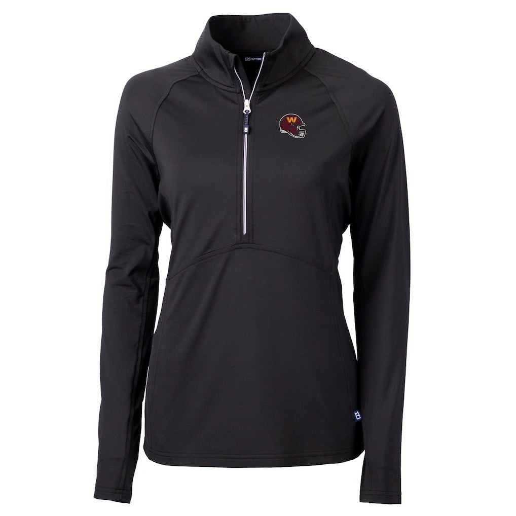 Cutter & Buck Women's Helmet Logo Adapt Eco Knit Stretch Recycled Half-Zip Pullover Top - Washington Commanders Pullover