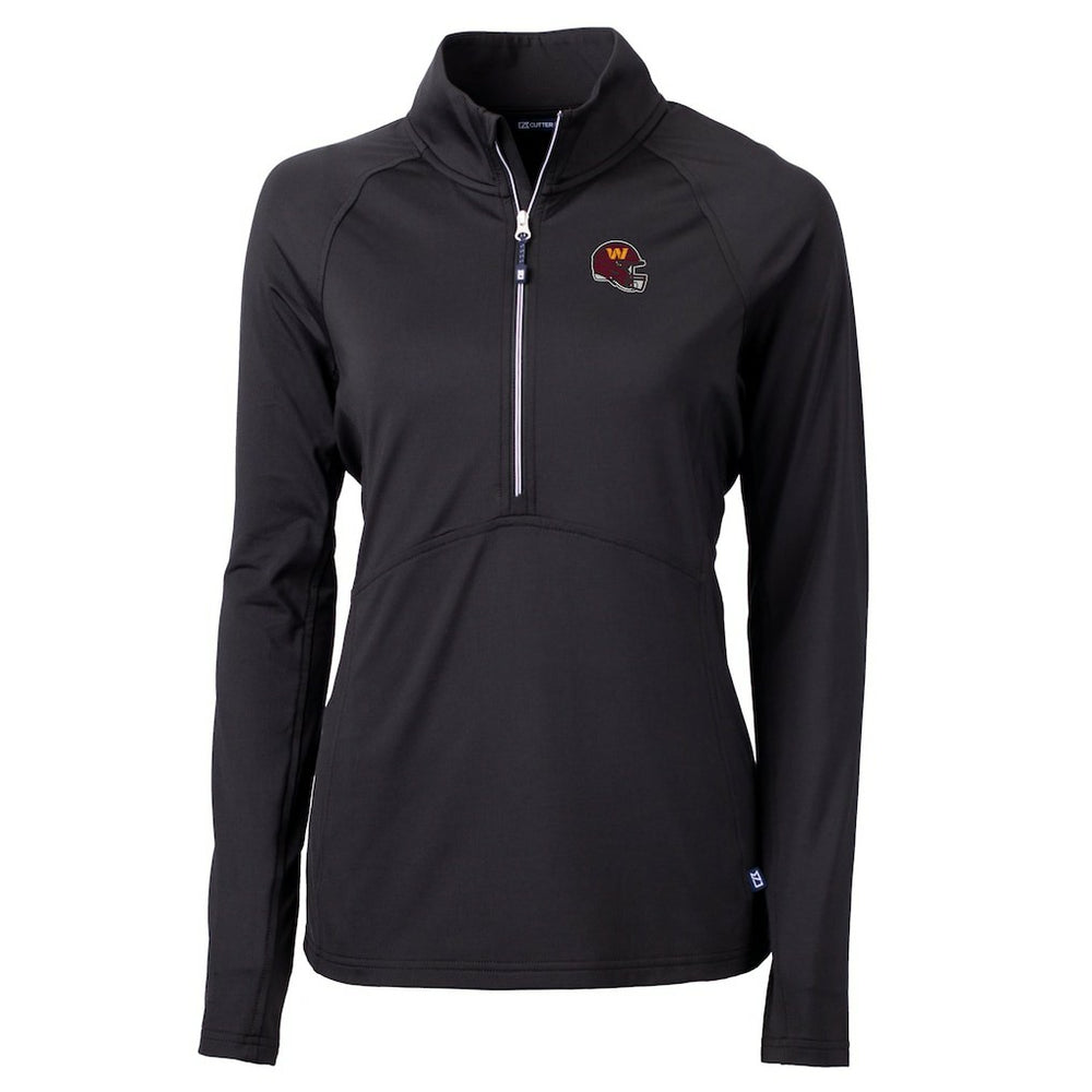 Cutter & Buck Women's Helmet Logo Adapt Eco Knit Stretch Recycled Half-Zip Pullover Top - Washington Commanders Pullover