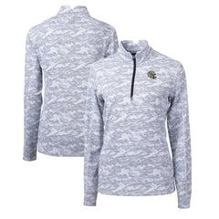 Cutter & Buck Women's Helmet Logo Traverse Camo Print Stretch Quarter-Zip Pullover Top - New Orleans Saints Pullover