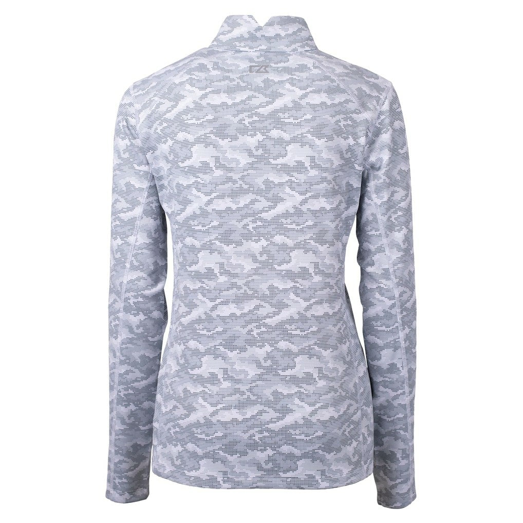 Cutter & Buck Women's Helmet Logo Traverse Camo Print Stretch Quarter-Zip Pullover Top - New Orleans Saints Pullover