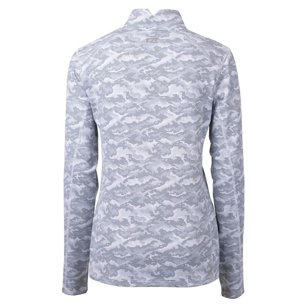 Cutter & Buck Women's Helmet Logo Traverse Camo Print Stretch Quarter-Zip Pullover Top - New Orleans Saints Pullover