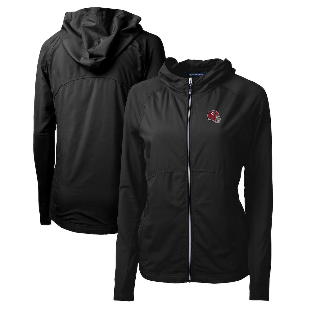Cutter & Buck Women's Helmet Logo Adapt Eco Knit Hybrid Recycled Full-Zip Hoodie - Kansas City Chiefs Hoodies