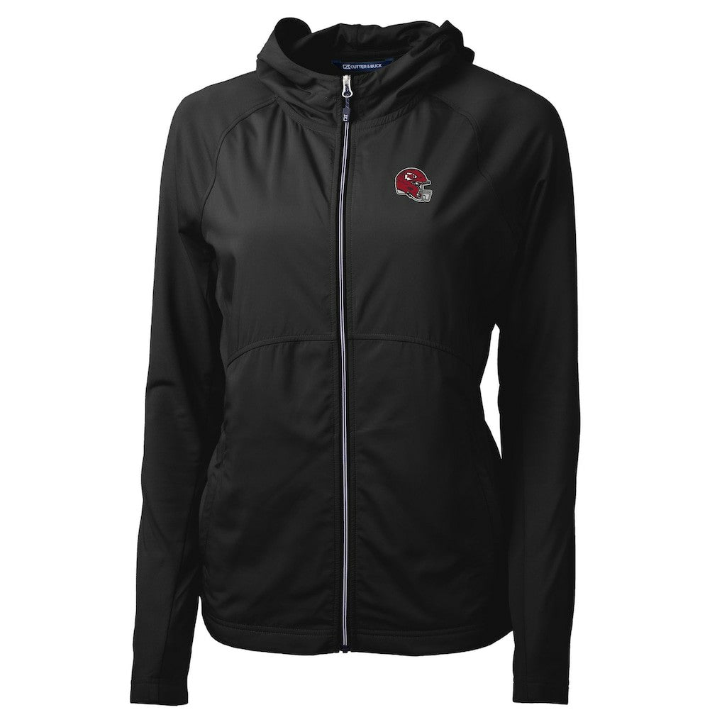 Cutter & Buck Women's Helmet Logo Adapt Eco Knit Hybrid Recycled Full-Zip Hoodie - Kansas City Chiefs Hoodies