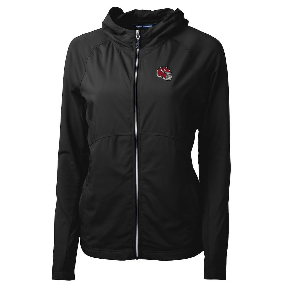 Cutter & Buck Women's Helmet Logo Adapt Eco Knit Hybrid Recycled Full-Zip Hoodie - Kansas City Chiefs Hoodies
