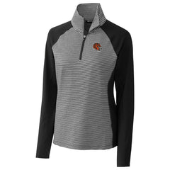 Cutter & Buck Women's Helmet Logo DryTec Forge Tonal Stripe Stretch Half-Zip Top - Cincinnati Bengals Tops