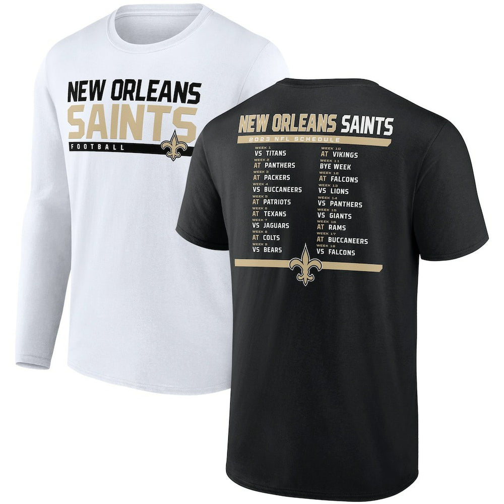 Two-Pack 2023 Schedule T-Shirt Combo Set - New Orleans Saints T-shirts
