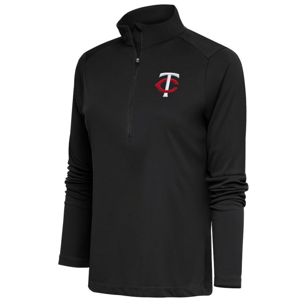 Gray Minnesota Twins Antigua Women's Tribute Half-Zip Pullover Top
