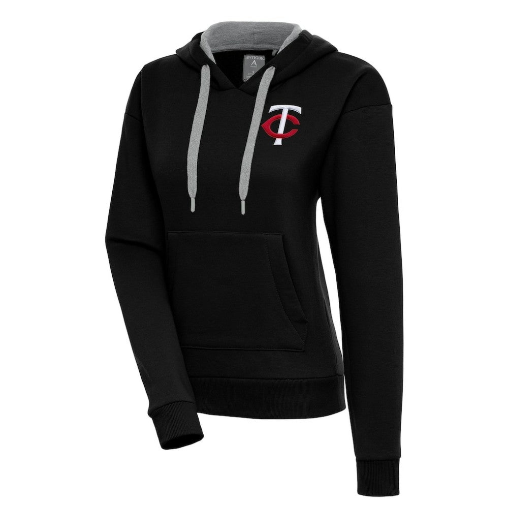 Black Minnesota Twins Antigua Women's Victory Pullover Hoodie