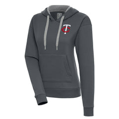 Charcoal Minnesota Twins Antigua Women's Victory Pullover Hoodie