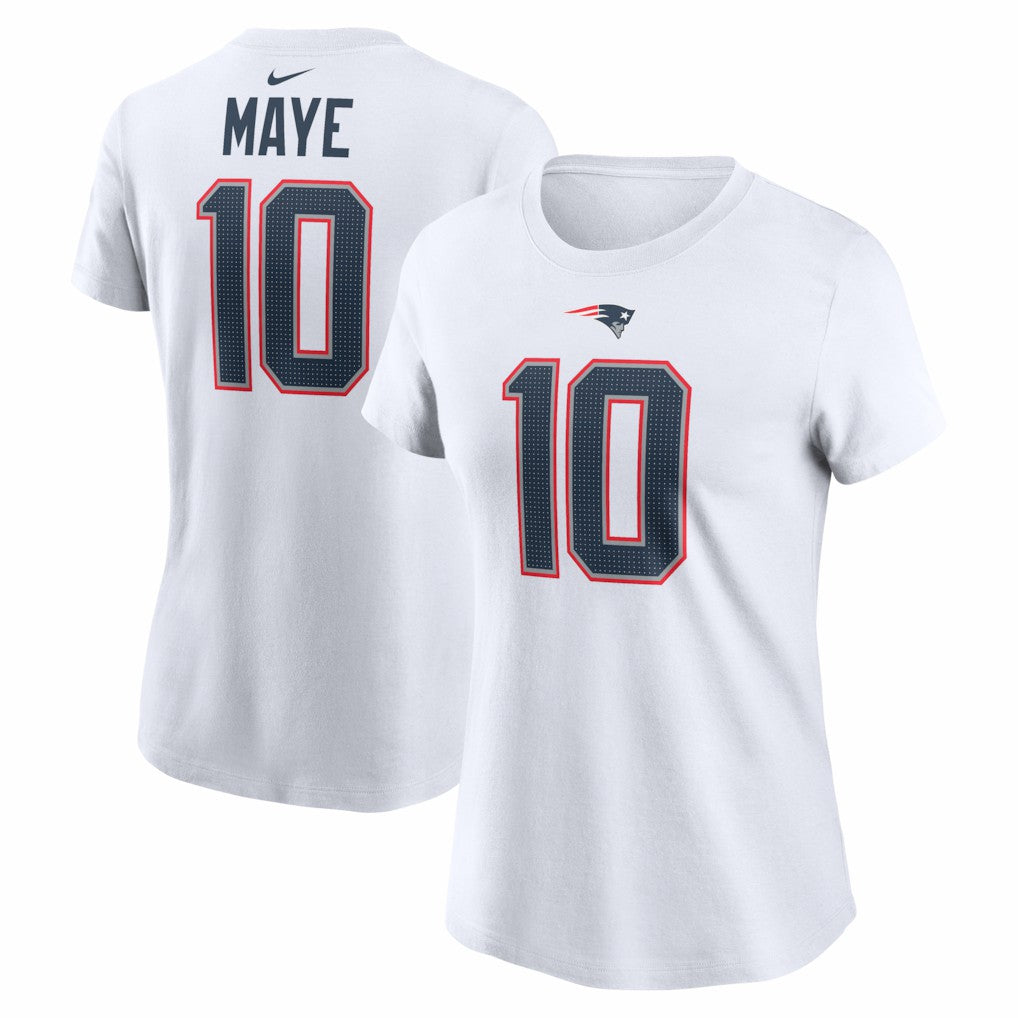Drake Maye  Women's Player Name & Number T-Shirt - New England Patriots T-shirts