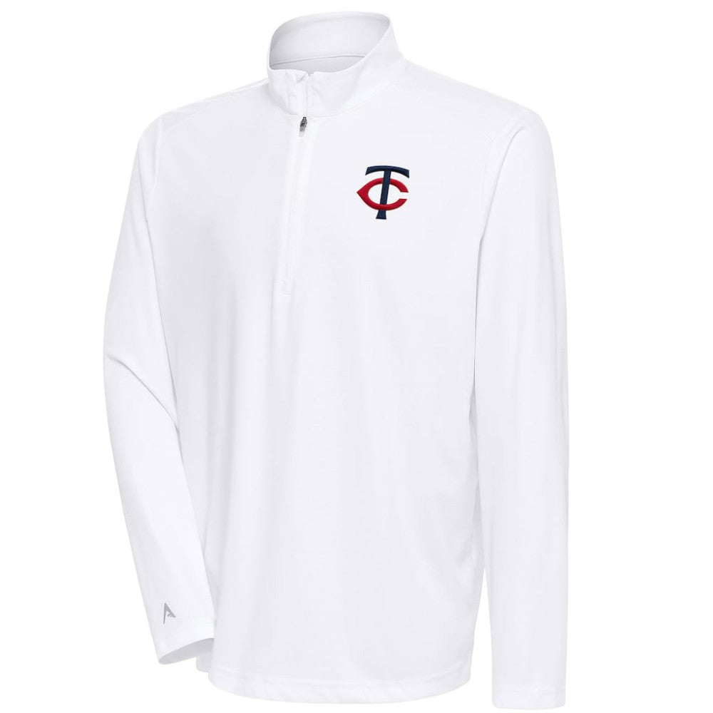 White Minnesota Twins Antigua Tribute Quarter-Zip Pullover Top