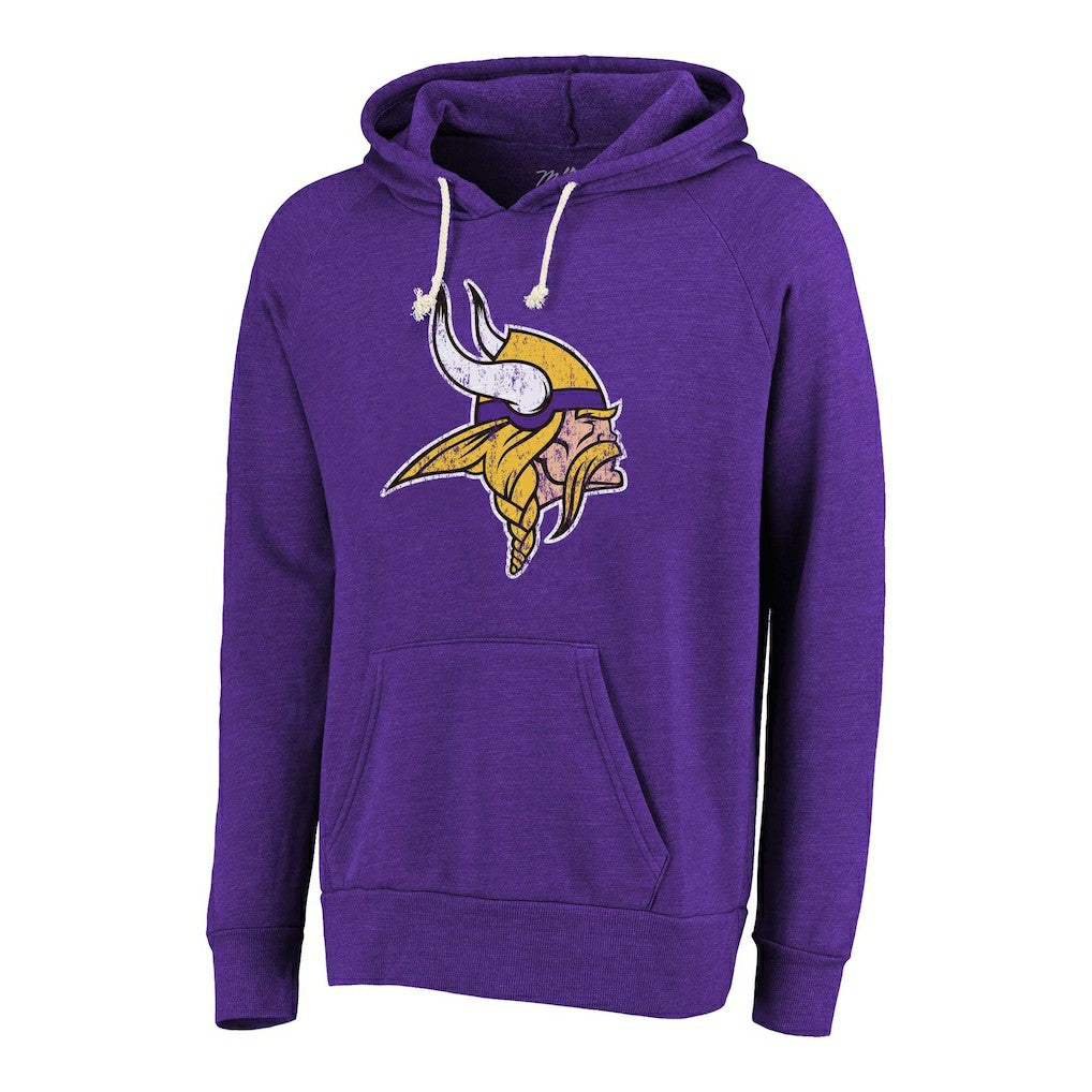Justin Jefferson  Majestic Threads Name & Number Tri-Blend Pullover Hoodie - Minnesota Vikings Hoodies