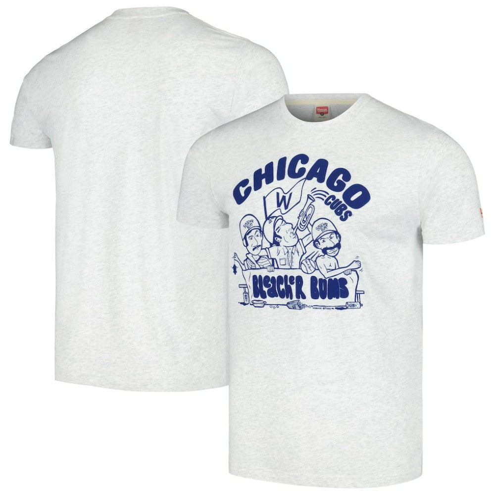 Ash Chicago Cubs Homage Bleacher Bums Hyper Local Tri-Blend T-Shirt