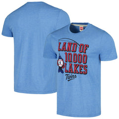 Light Blue Minnesota Twins Homage Land of 10,000 Lakes Hyper Local Tri-Blend T-Shirt