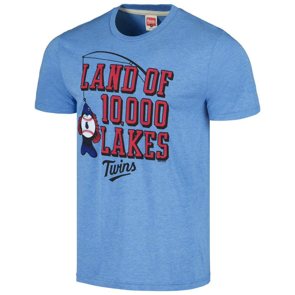 Light Blue Minnesota Twins Homage Land of 10,000 Lakes Hyper Local Tri-Blend T-Shirt