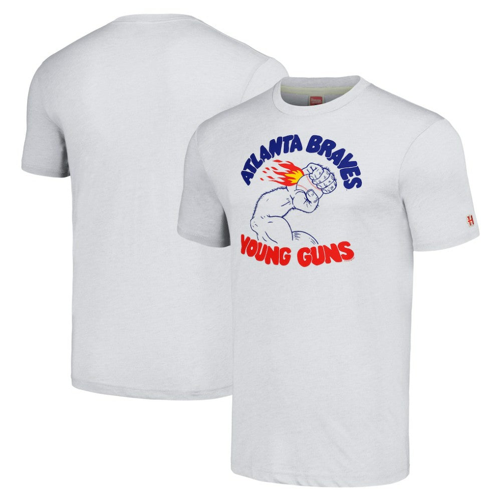 Gray Atlanta Braves Homage Doodle Collection Young Guns Tri-Blend T-Shirt