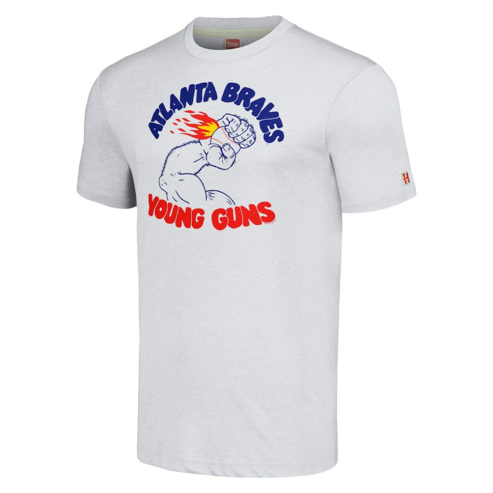 Gray Atlanta Braves Homage Doodle Collection Young Guns Tri-Blend T-Shirt