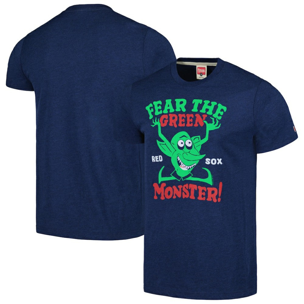 Navy Boston Red Sox Homage Doodle Collection The Green Monster Tri-Blend T-Shirt