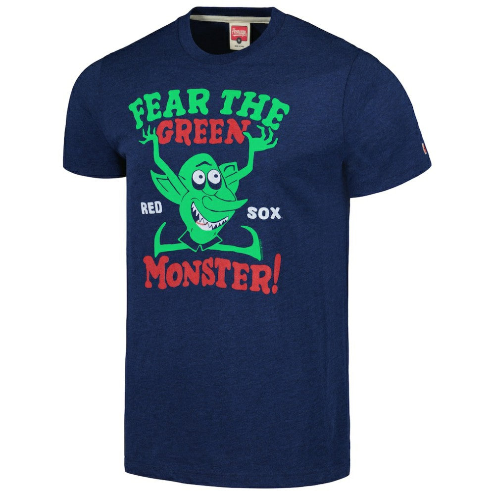 Navy Boston Red Sox Homage Doodle Collection The Green Monster Tri-Blend T-Shirt