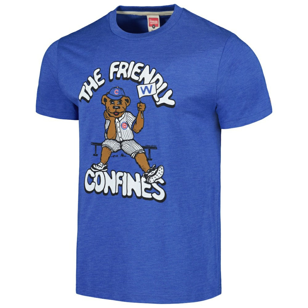 Royal Chicago Cubs Homage Doodle Collection The Friendly Confines Tri-Blend T-Shirt