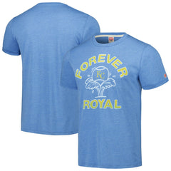 Light Blue Kansas City Royals Homage Doodle Collection Forever Royal Tri-Blend T-Shirt