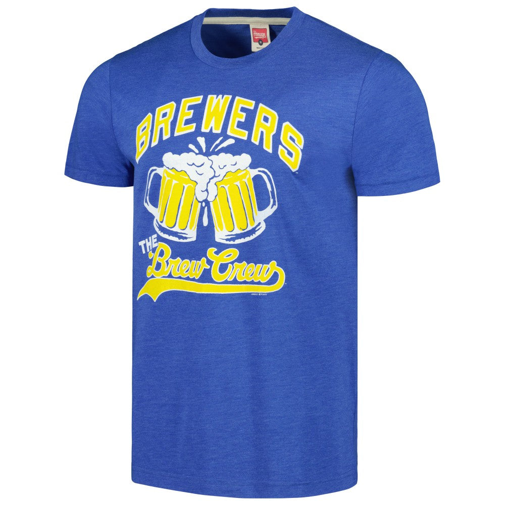 Royal Milwaukee Brewers Homage Doodle Collection The Brew Crew Tri-Blend T-Shirt