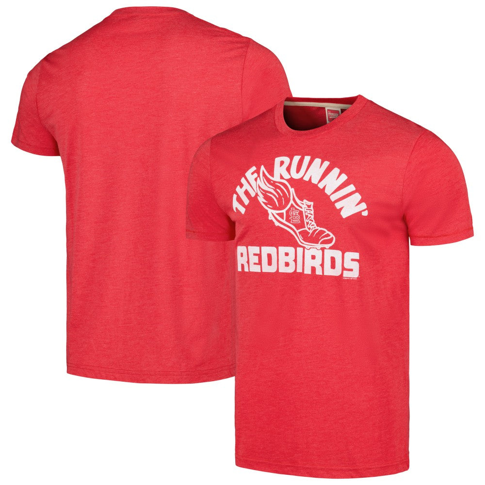 Red St. Louis Cardinals Homage Doodle Collection The Runnin' Redbirds Tri-Blend T-Shirt