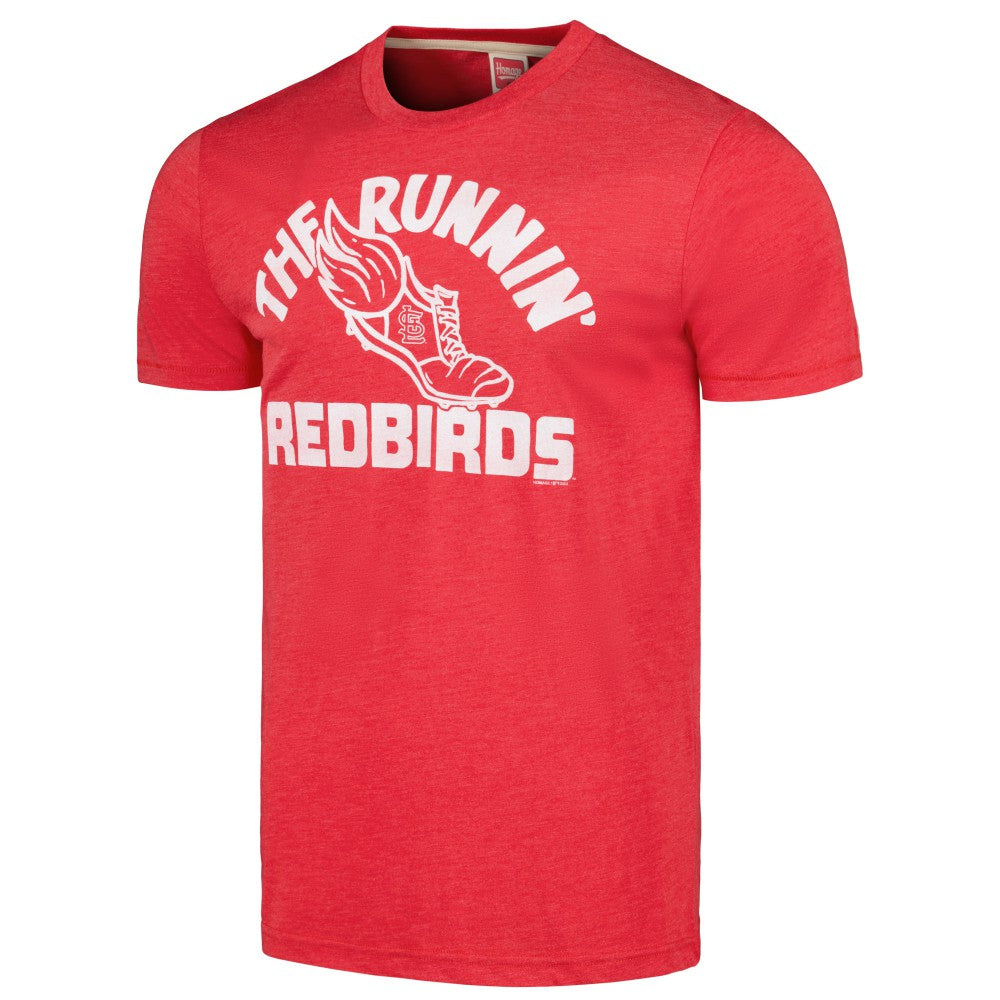 Red St. Louis Cardinals Homage Doodle Collection The Runnin' Redbirds Tri-Blend T-Shirt