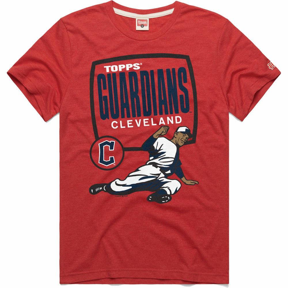 Red Cleveland Guardians Homage x Topps Tri-Blend T-Shirt