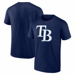 Navy Tampa Bay Rays Logo Athletic Official Logo T-Shirt