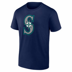 Navy Seattle Mariners Logo Athletic Official Logo T-Shirt